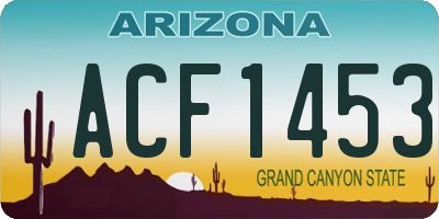 AZ license plate ACF1453