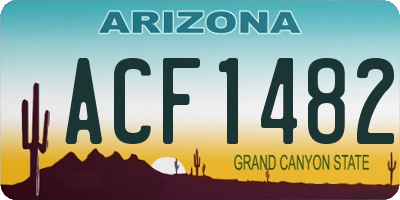 AZ license plate ACF1482