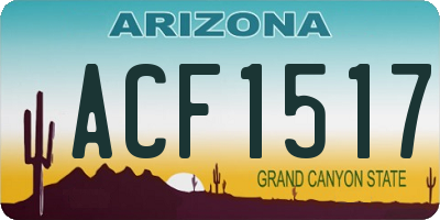AZ license plate ACF1517