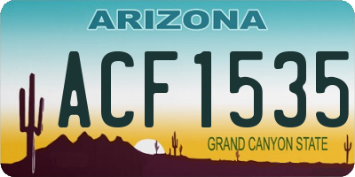 AZ license plate ACF1535