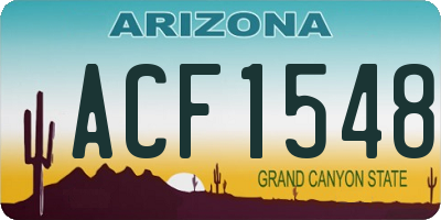 AZ license plate ACF1548
