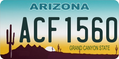 AZ license plate ACF1560