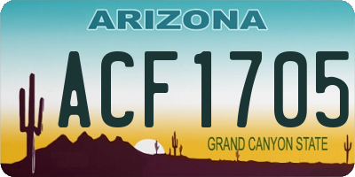 AZ license plate ACF1705