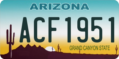 AZ license plate ACF1951