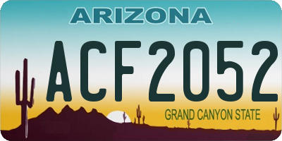 AZ license plate ACF2052