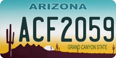 AZ license plate ACF2059