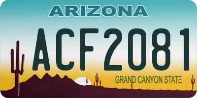 AZ license plate ACF2081