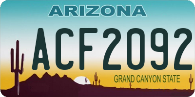 AZ license plate ACF2092