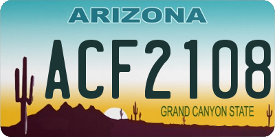 AZ license plate ACF2108