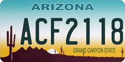 AZ license plate ACF2118