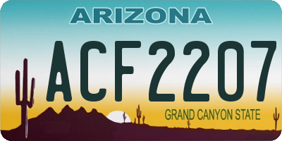 AZ license plate ACF2207