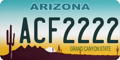 AZ license plate ACF2222