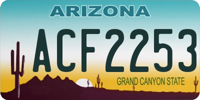 AZ license plate ACF2253