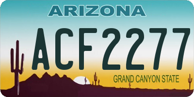 AZ license plate ACF2277