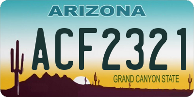 AZ license plate ACF2321