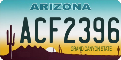 AZ license plate ACF2396