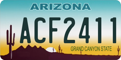 AZ license plate ACF2411