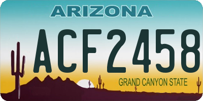 AZ license plate ACF2458