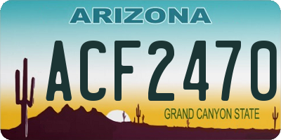 AZ license plate ACF2470