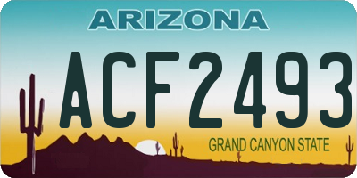 AZ license plate ACF2493