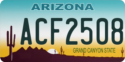 AZ license plate ACF2508