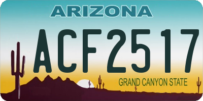 AZ license plate ACF2517