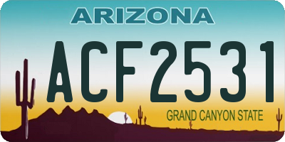 AZ license plate ACF2531