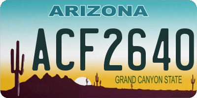 AZ license plate ACF2640