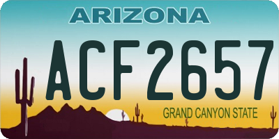AZ license plate ACF2657