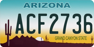 AZ license plate ACF2736