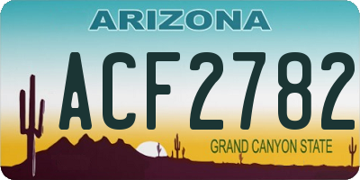AZ license plate ACF2782