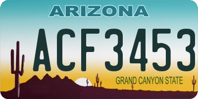AZ license plate ACF3453