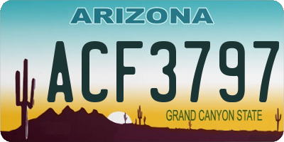 AZ license plate ACF3797