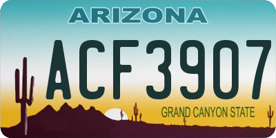 AZ license plate ACF3907
