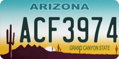 AZ license plate ACF3974