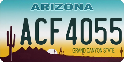 AZ license plate ACF4055