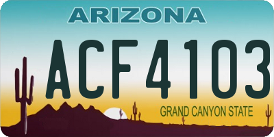 AZ license plate ACF4103