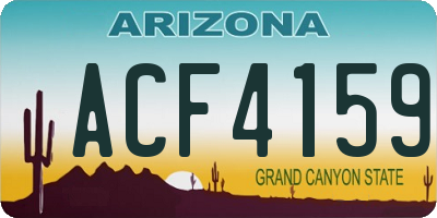 AZ license plate ACF4159