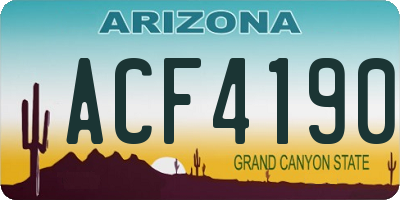 AZ license plate ACF4190