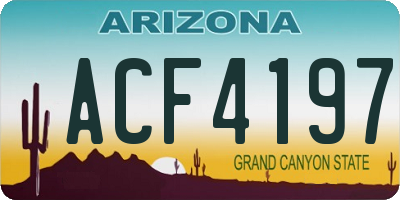 AZ license plate ACF4197