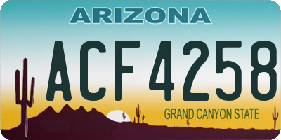 AZ license plate ACF4258