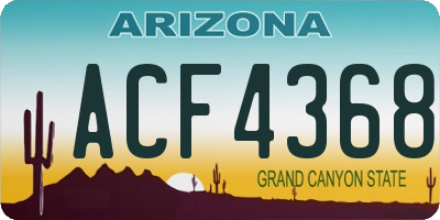 AZ license plate ACF4368