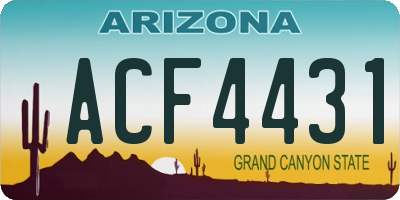 AZ license plate ACF4431