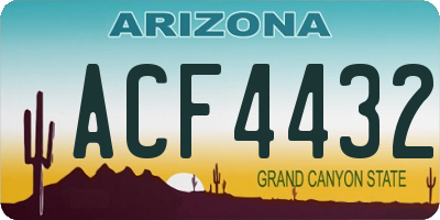 AZ license plate ACF4432