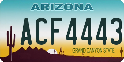 AZ license plate ACF4443