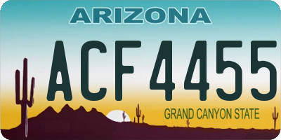 AZ license plate ACF4455