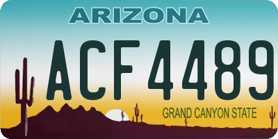 AZ license plate ACF4489