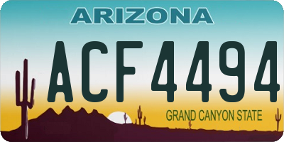 AZ license plate ACF4494