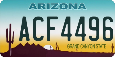 AZ license plate ACF4496