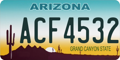 AZ license plate ACF4532